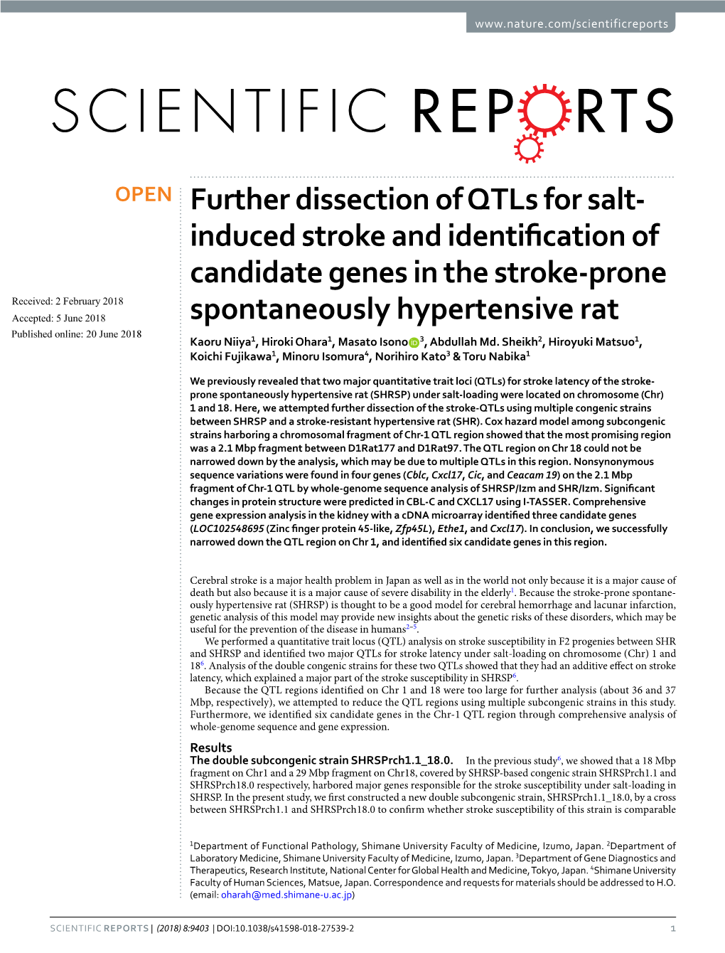 Further Dissection of Qtls for Salt-Induced Stroke And