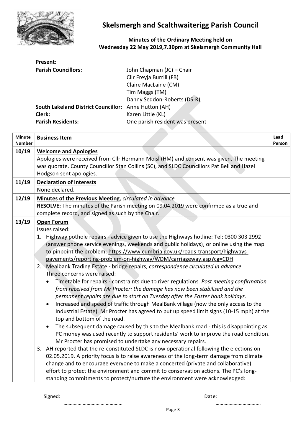 Skelsmergh and Scalthwaiterigg Parish Council