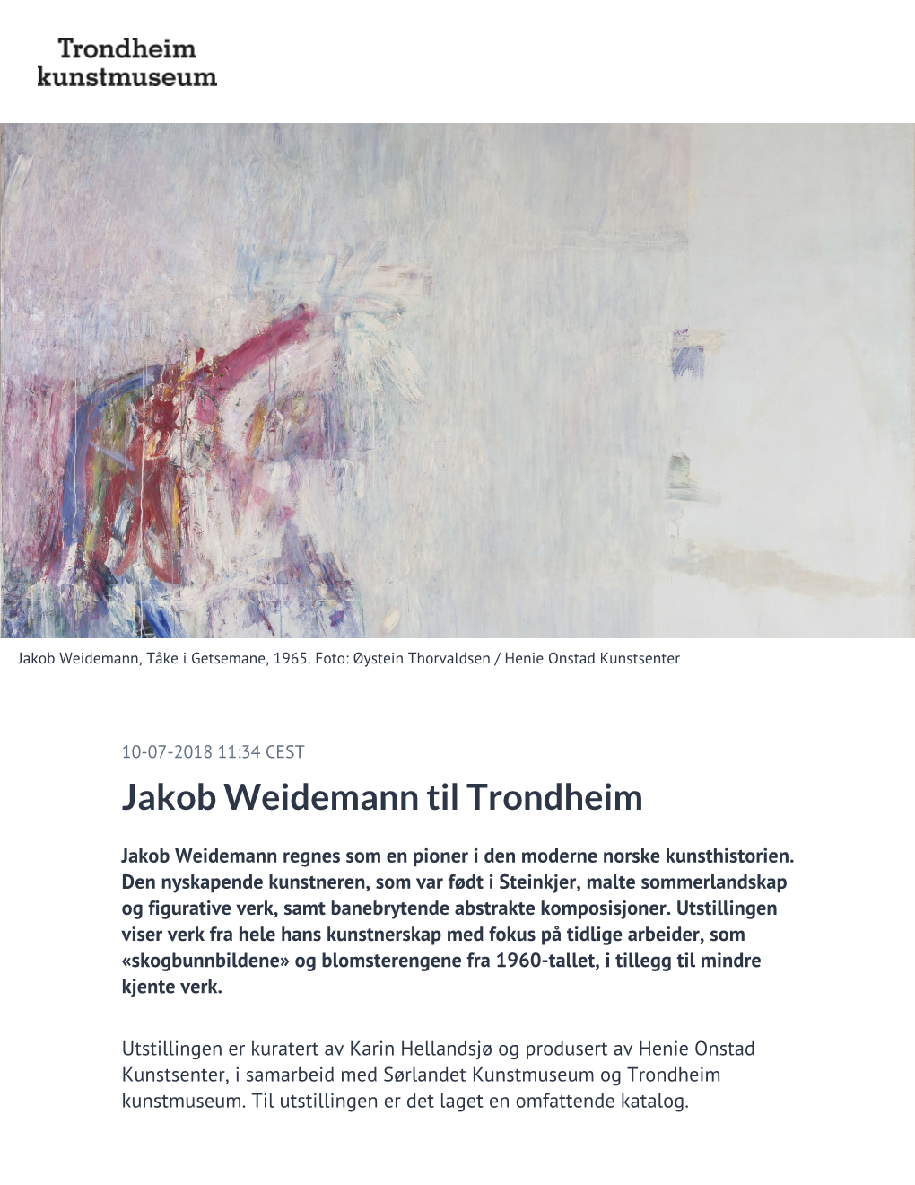 Jakob Weidemann Til Trondheim