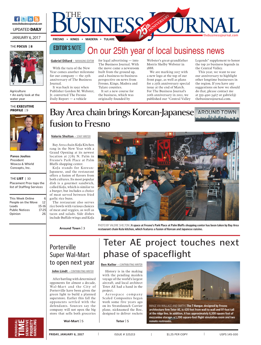 Editor's Note on Our 25Th Year of Local Business News Bay Area Chain