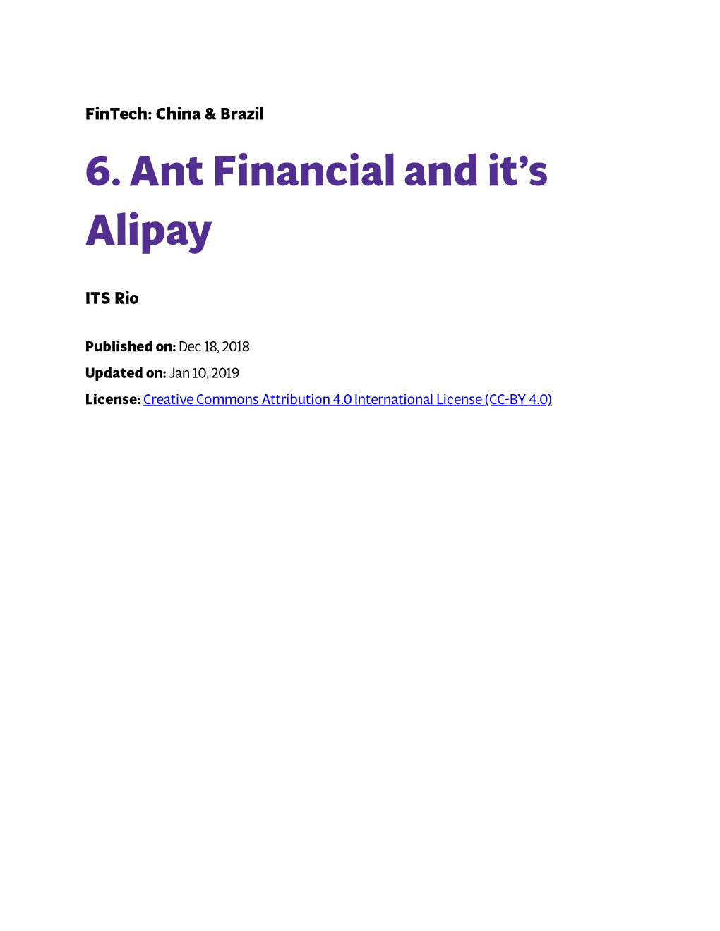 6. Ant Financial and It's Alipay