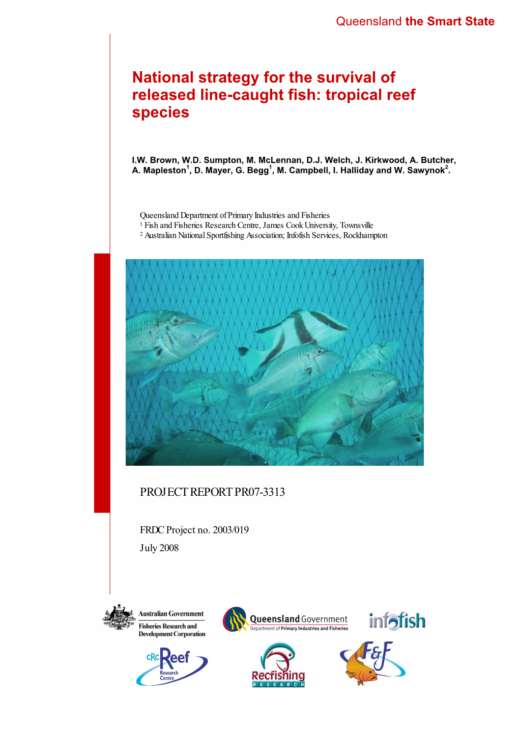 National Strategy for the Survival of Released Line-Caught Fish: Tropical Reef Species