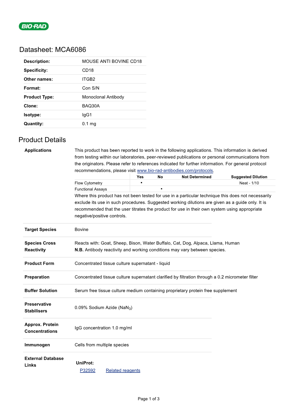 Datasheet: MCA6086 Product Details