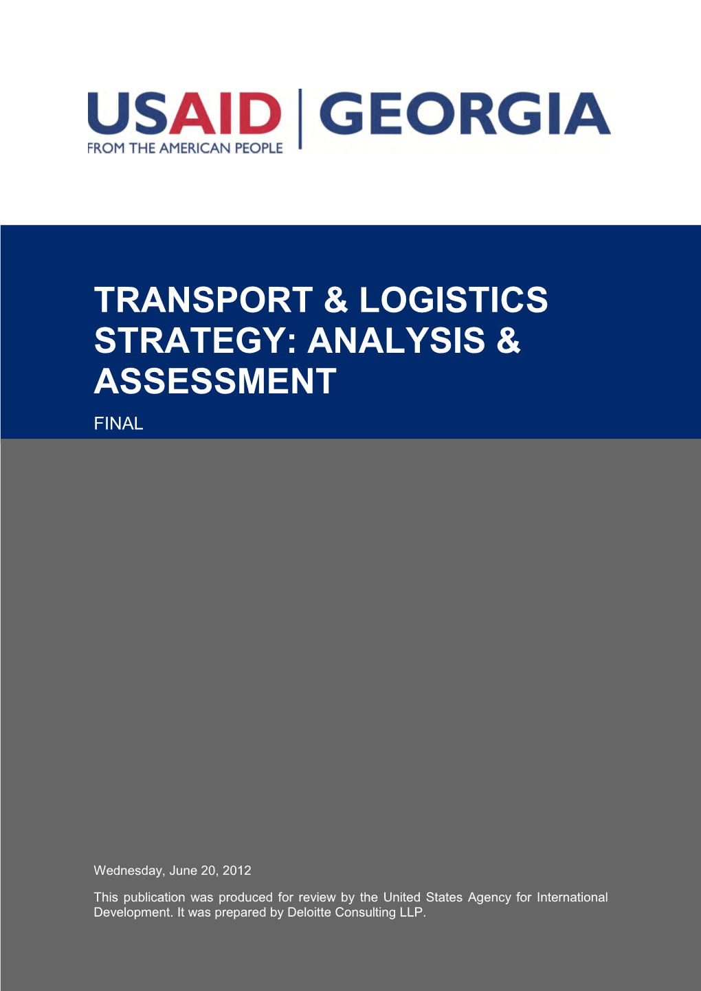 Transport & Logistics Strategy: Analysis & Assessment