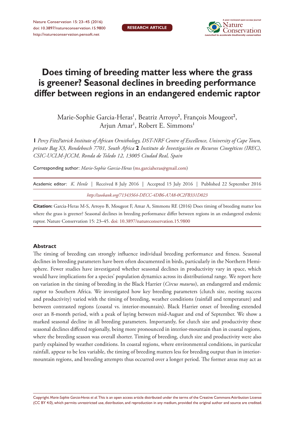 Does Timing of Breeding Matter Less Where the Grass Is Greener? Seasonal Declines in Breeding Performance Differ Between Regions in an Endangered Endemic Raptor