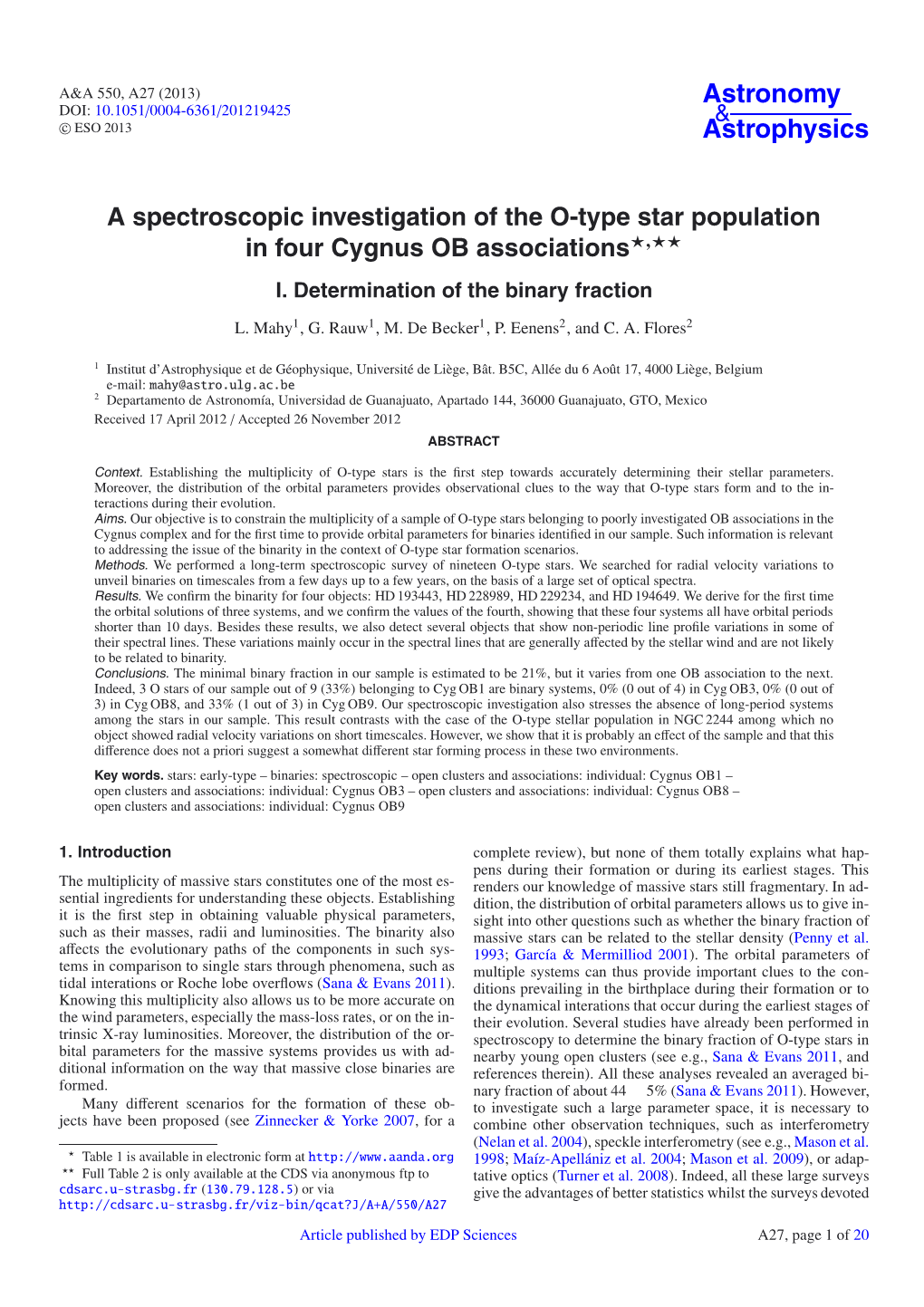 A Spectroscopic Investigation of the O-Type Star Population in Four Cygnus OB Associations�,�� I