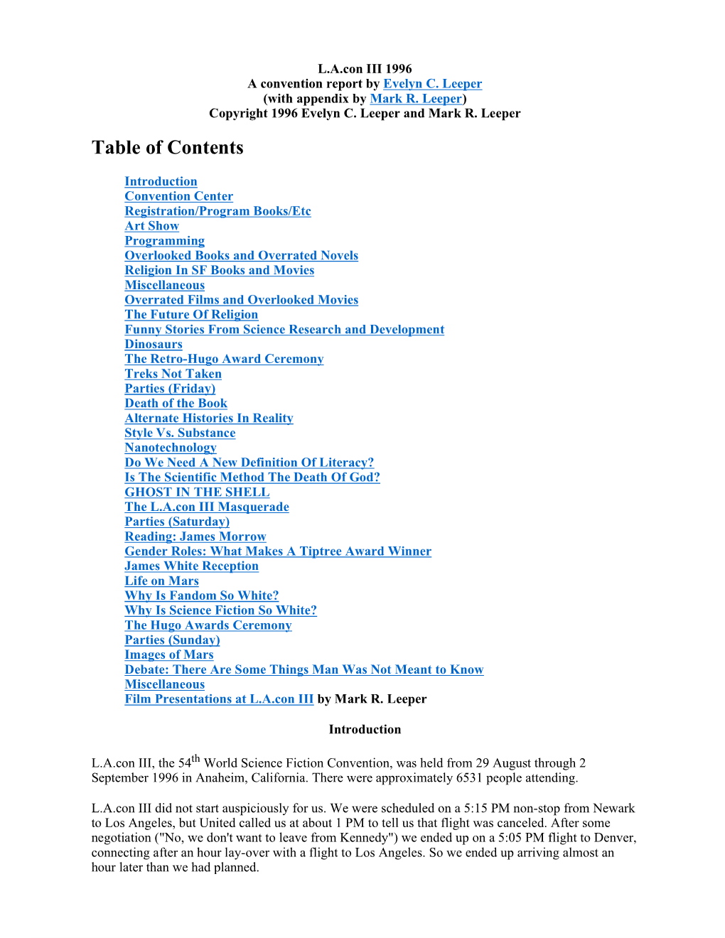 Table of Contents