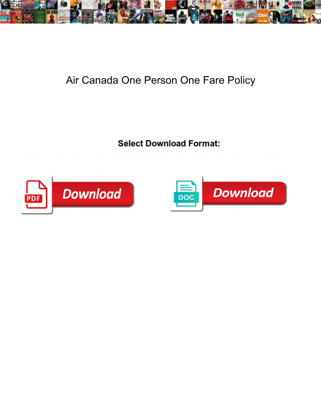 Air Canada One Person One Fare Policy