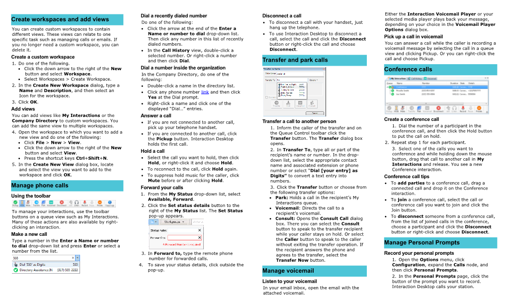 Interaction Desktop Quick Reference Card