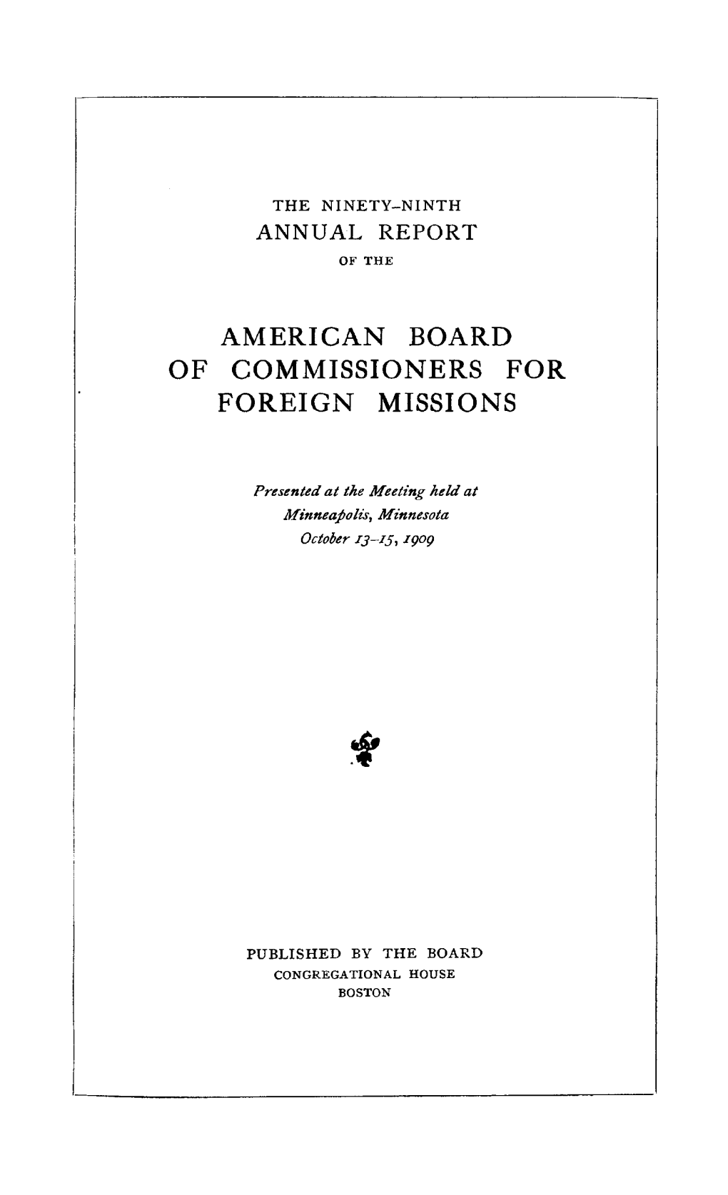 American Board of Commissioners for Foreign Missions $