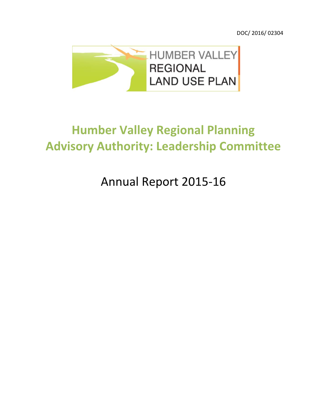 Humber Valley Regional Planning Advisory Authority: Leadership Committee