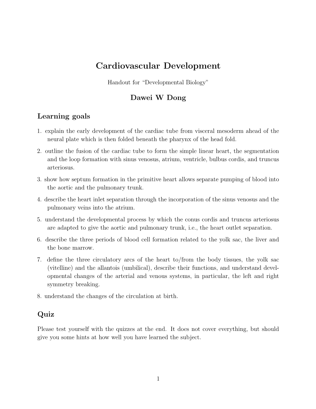 Cardiovascular Development