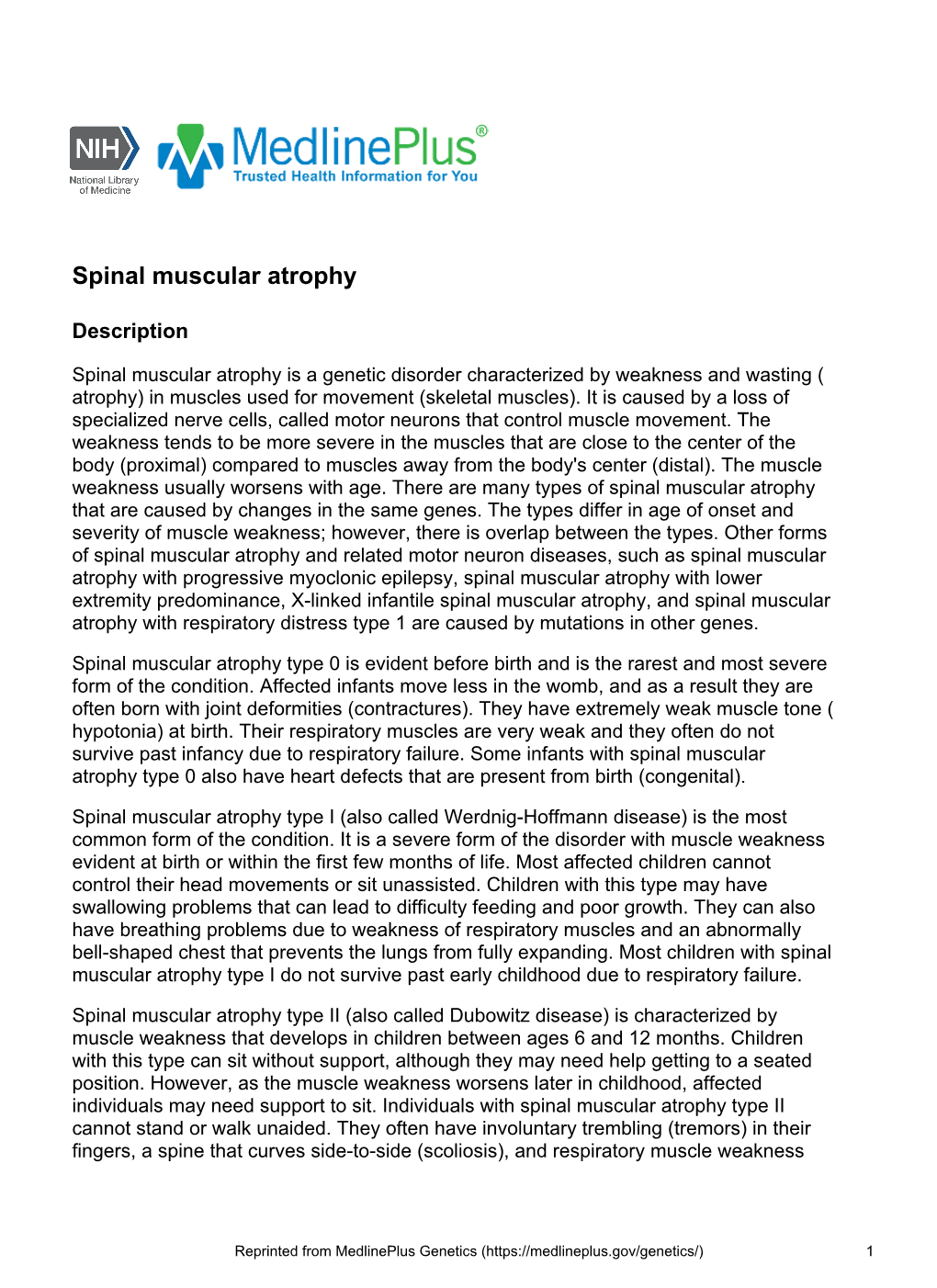 Spinal Muscular Atrophy