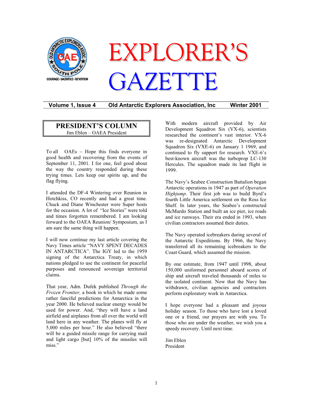 Explorer's Gazette