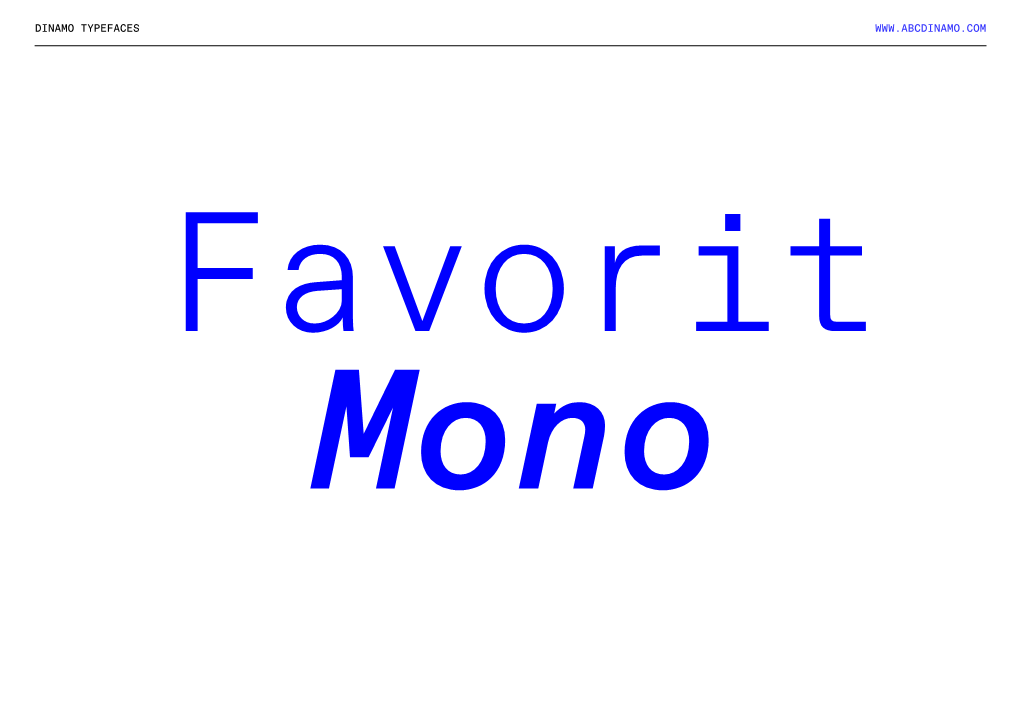 Dinamo Specimen ABC Favorit Mono