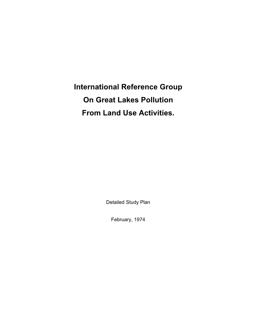 International Reference Group on Great Lakes Pollution from Land Use Activities