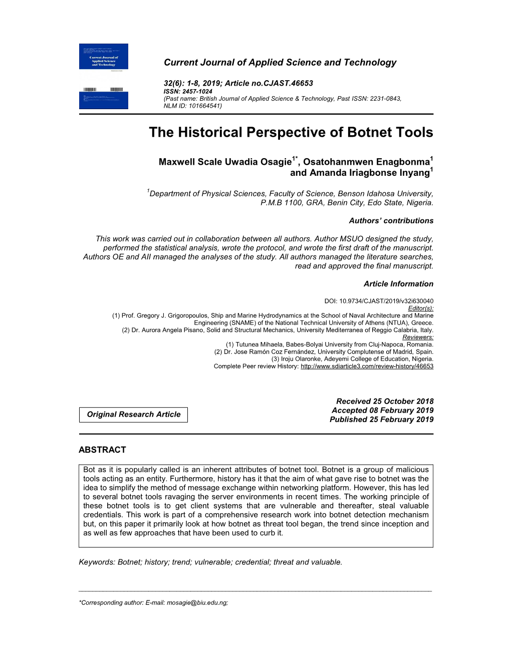 The Historical Perspective of Botnet Tools