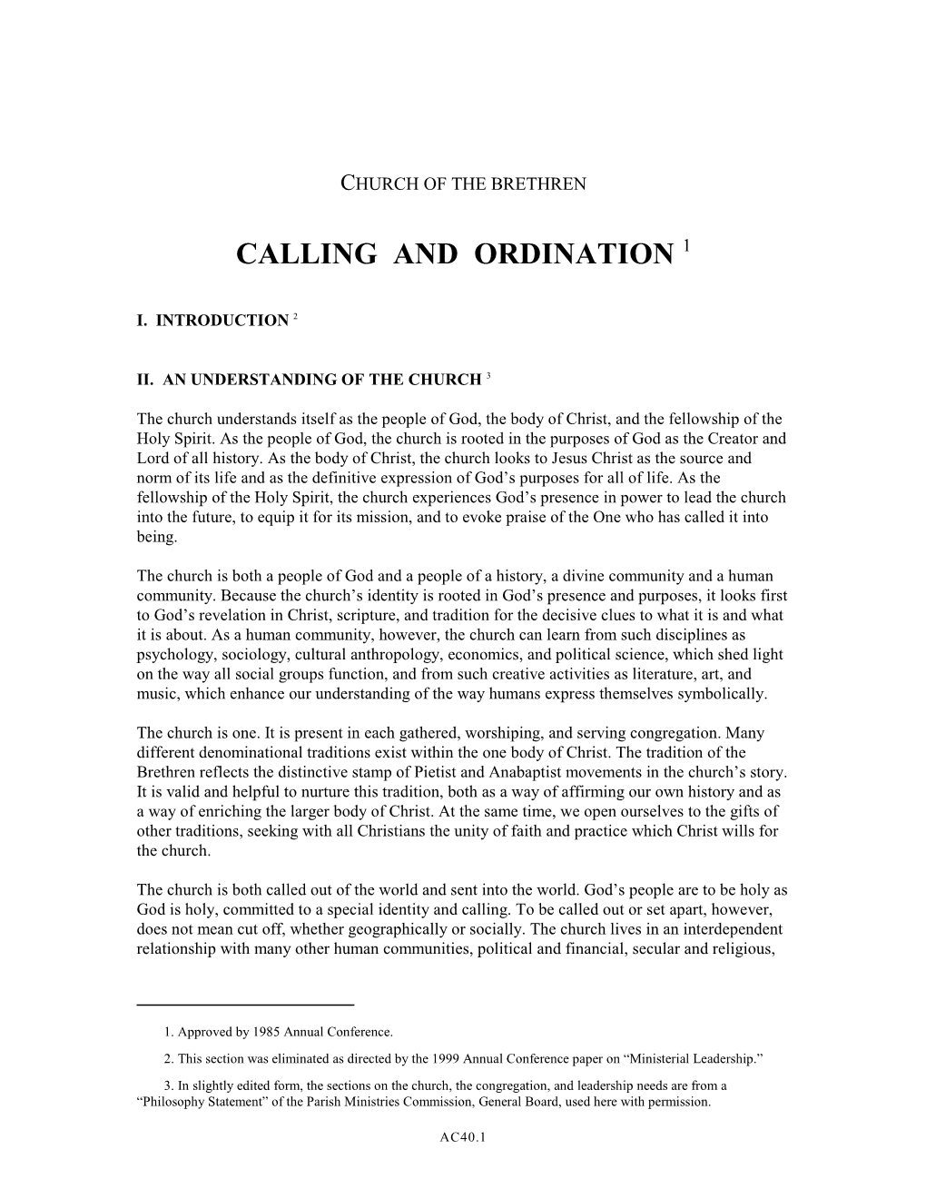Calling and Ordination 1