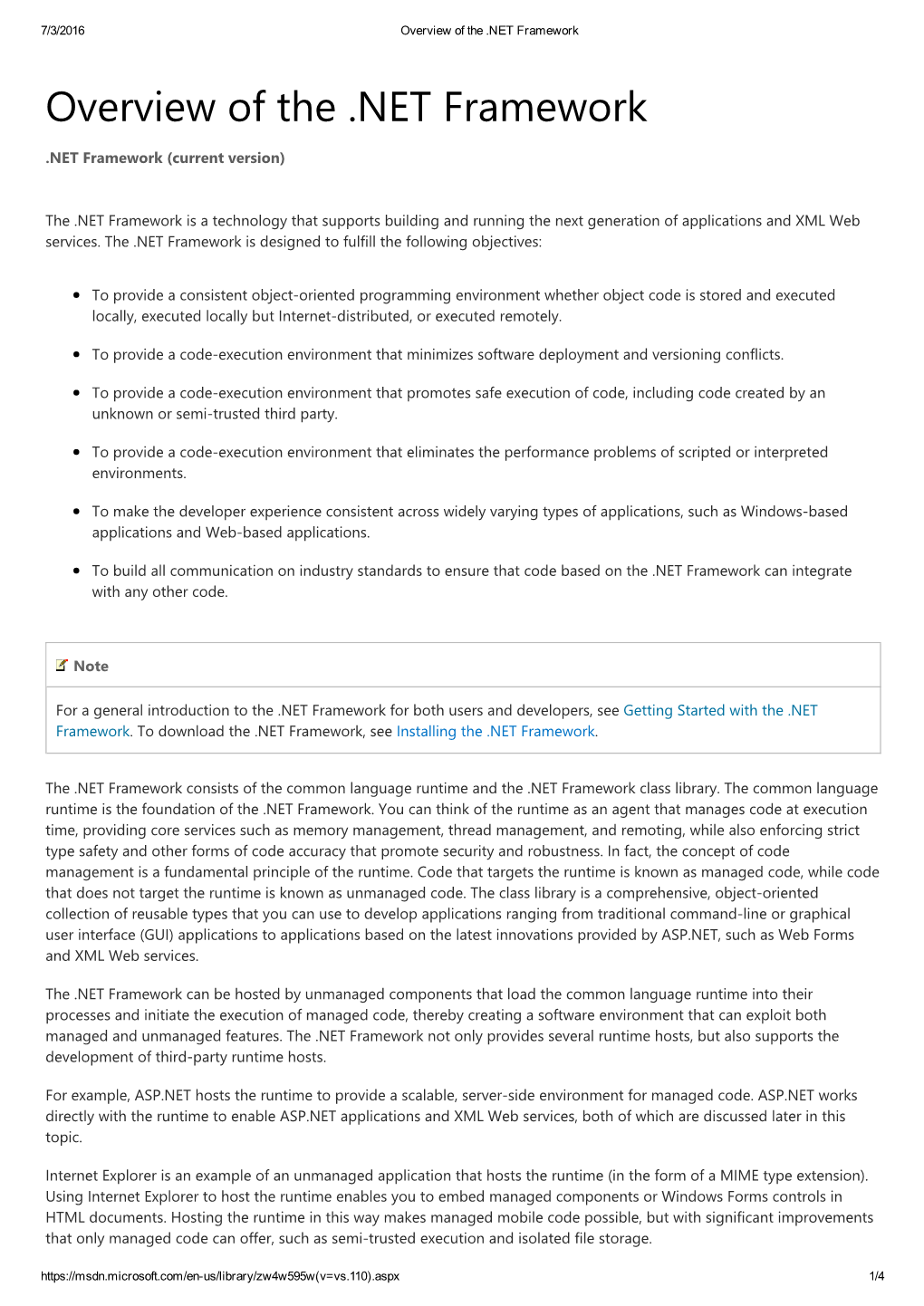 Overview of the .NET Framework