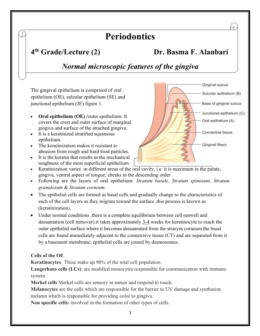 Periodontics 4Th Grade/Lecture (2) Dr
