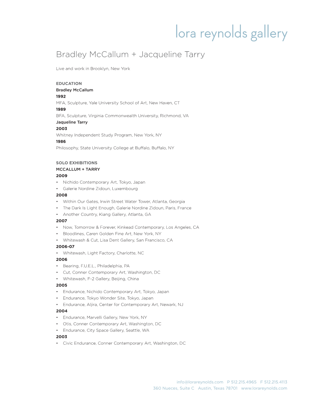 Bradley Mccallum + Jacqueline Tarry