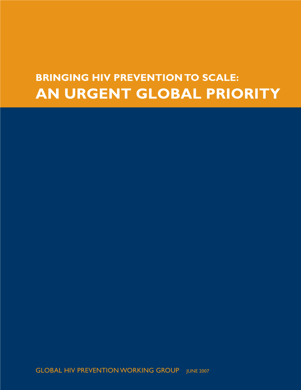 Report of the Global HIV Prevention Group