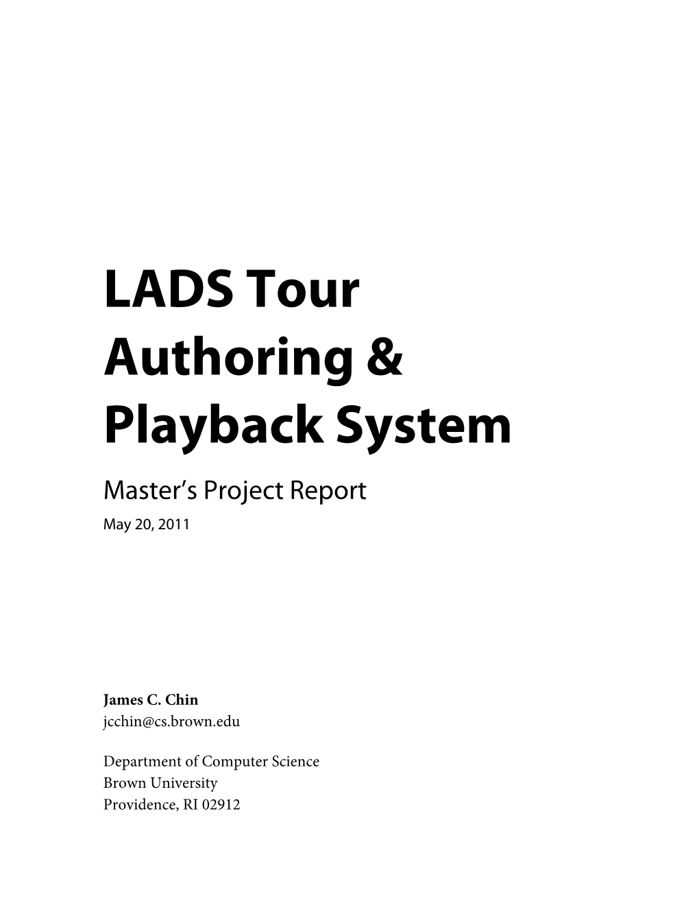 LADS Tour Authoring & Playback System