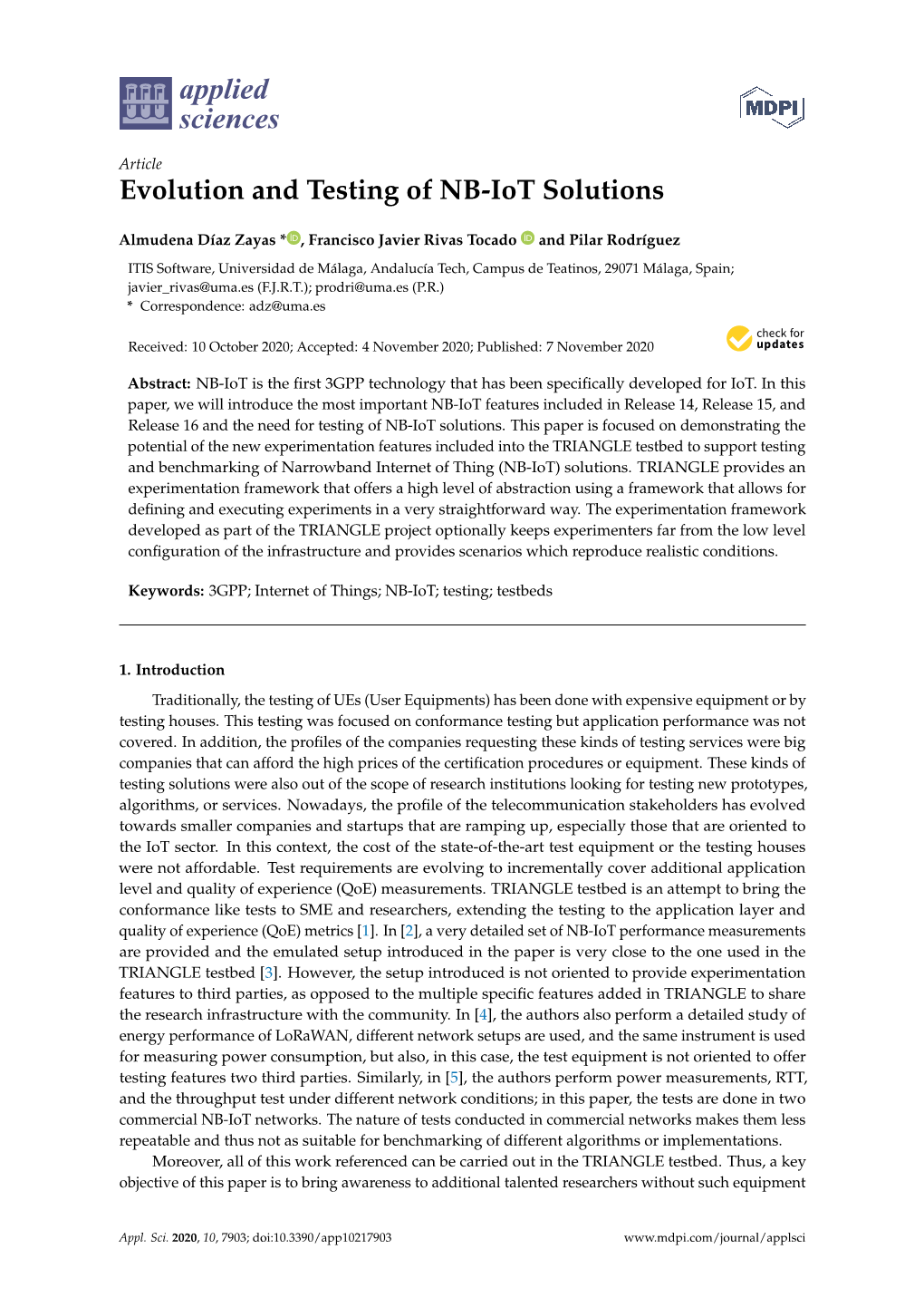 Evolution and Testing of NB-Iot Solutions