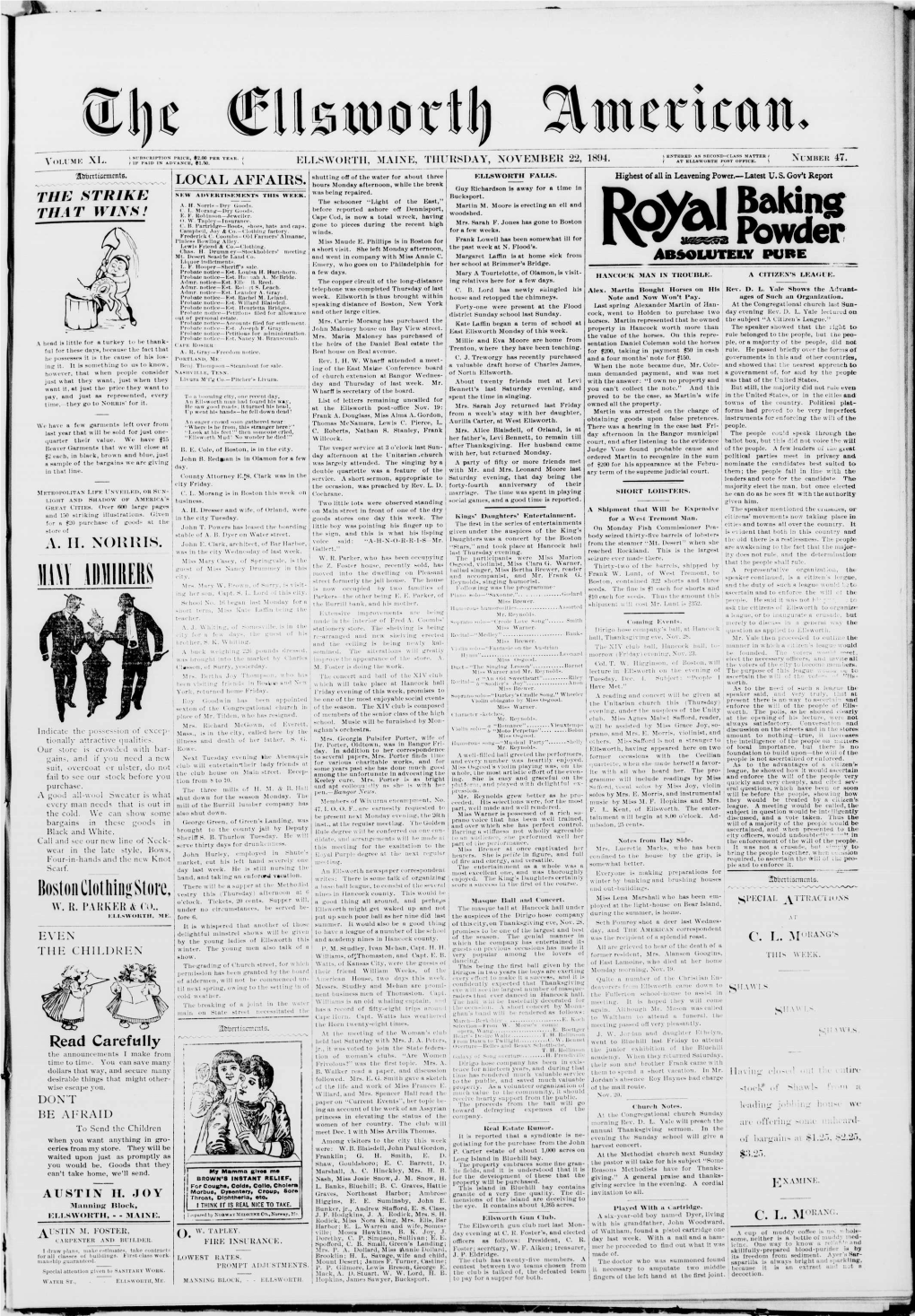 Ellsworth American : November 22, 1894