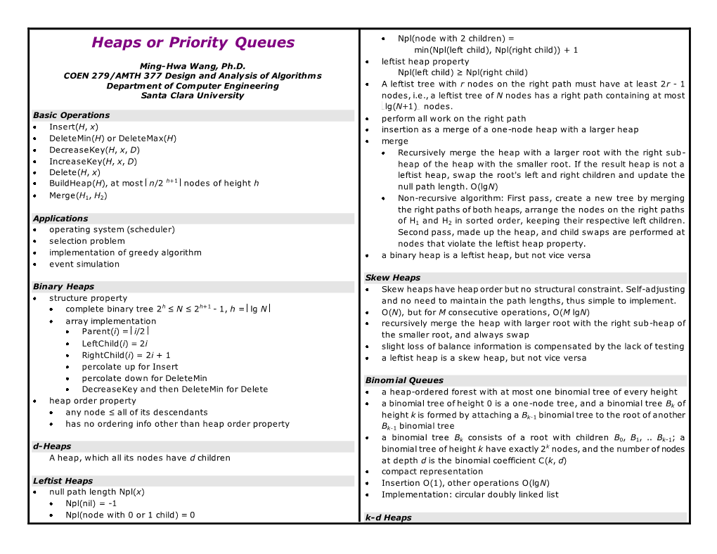 Heaps Or Priority Queues Npl(Node with 2 Children) = Min(Npl(Left Child), Npl(Right Child)) + 1