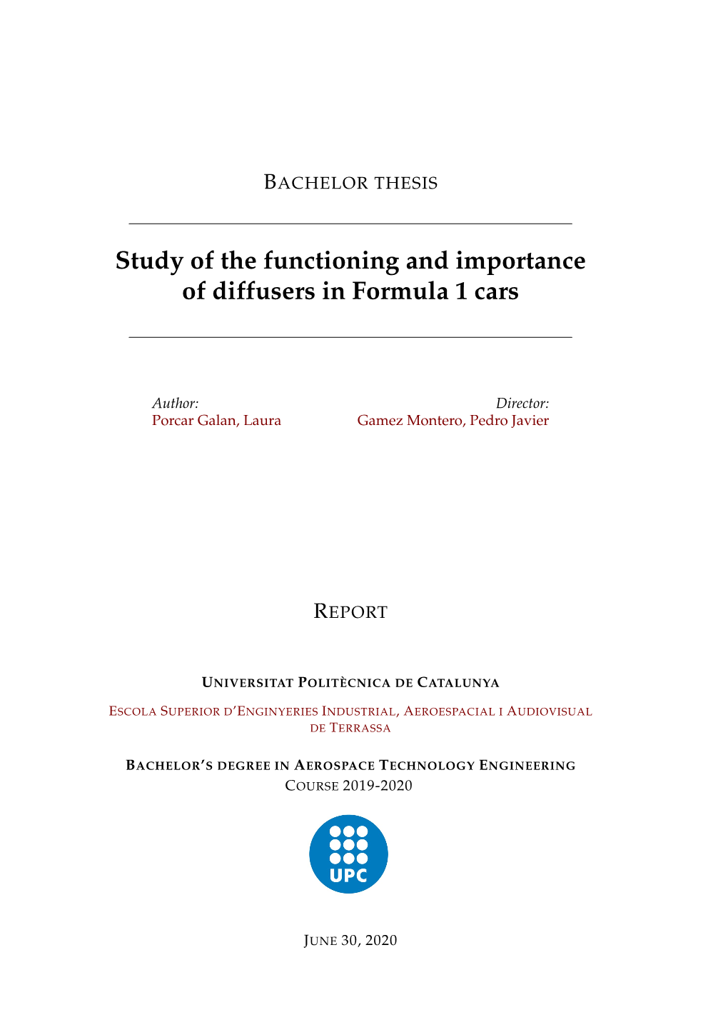 Study of the Functioning and Importance of Diffusers in Formula 1 Cars