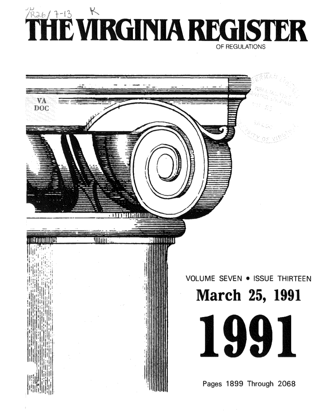 Virginia Register of Regulations Vol. 7 Iss. 13