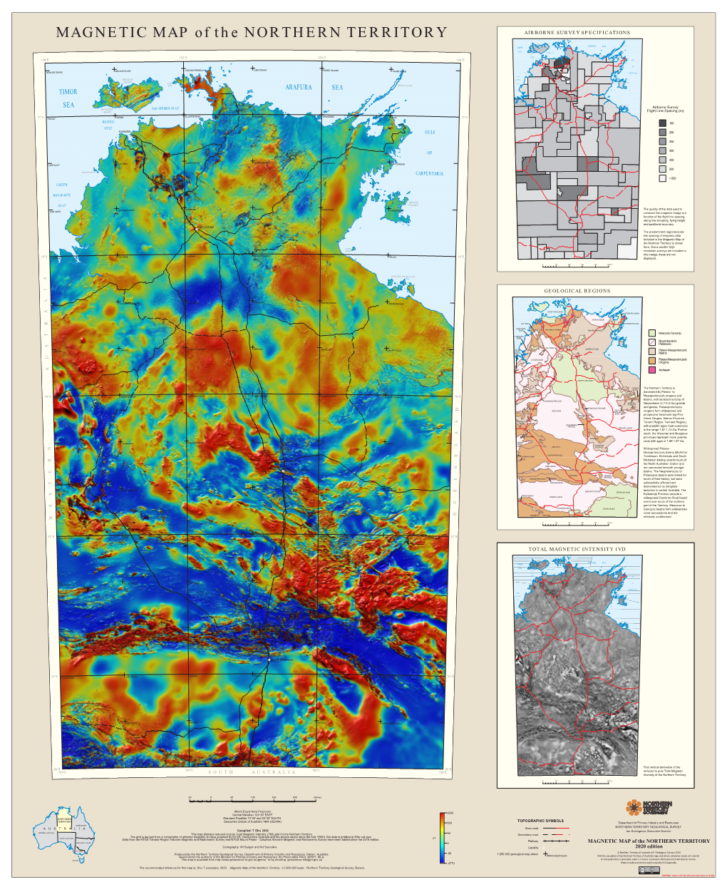 Magnetic Map of the Northern Territory, 1:2 500 000 Scale