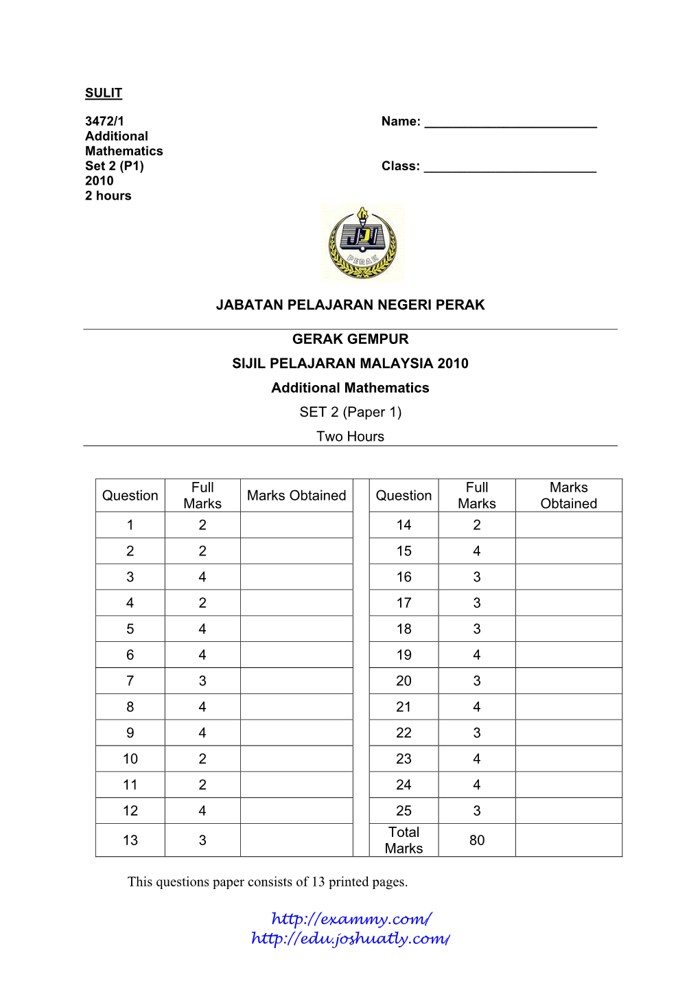 Jabatan Pelajaran Negeri Perak Gerak Gempur Sijil