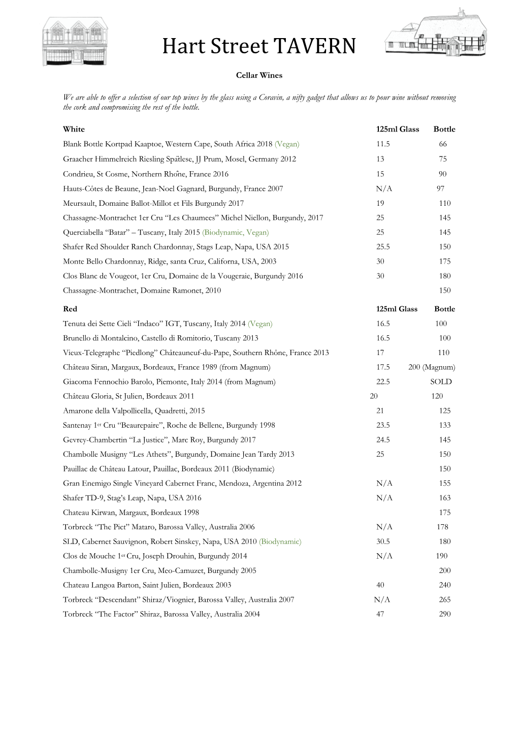 Wine List October 2020