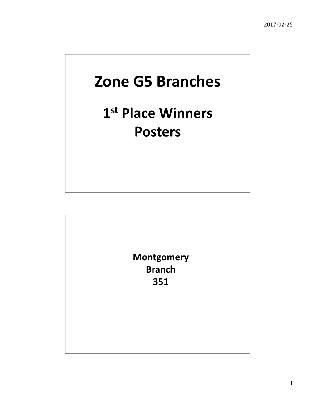 Zone G5 Branches