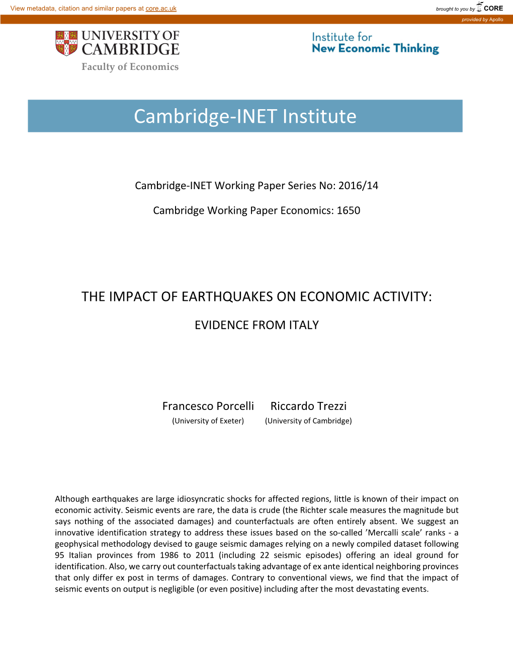 Cambridge-INET Institute