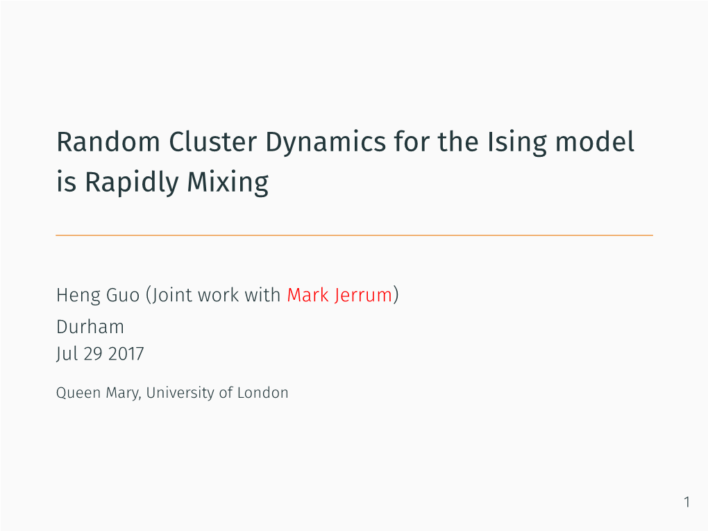 Random Cluster Dynamics for the Ising Model Is Rapidly Mixing