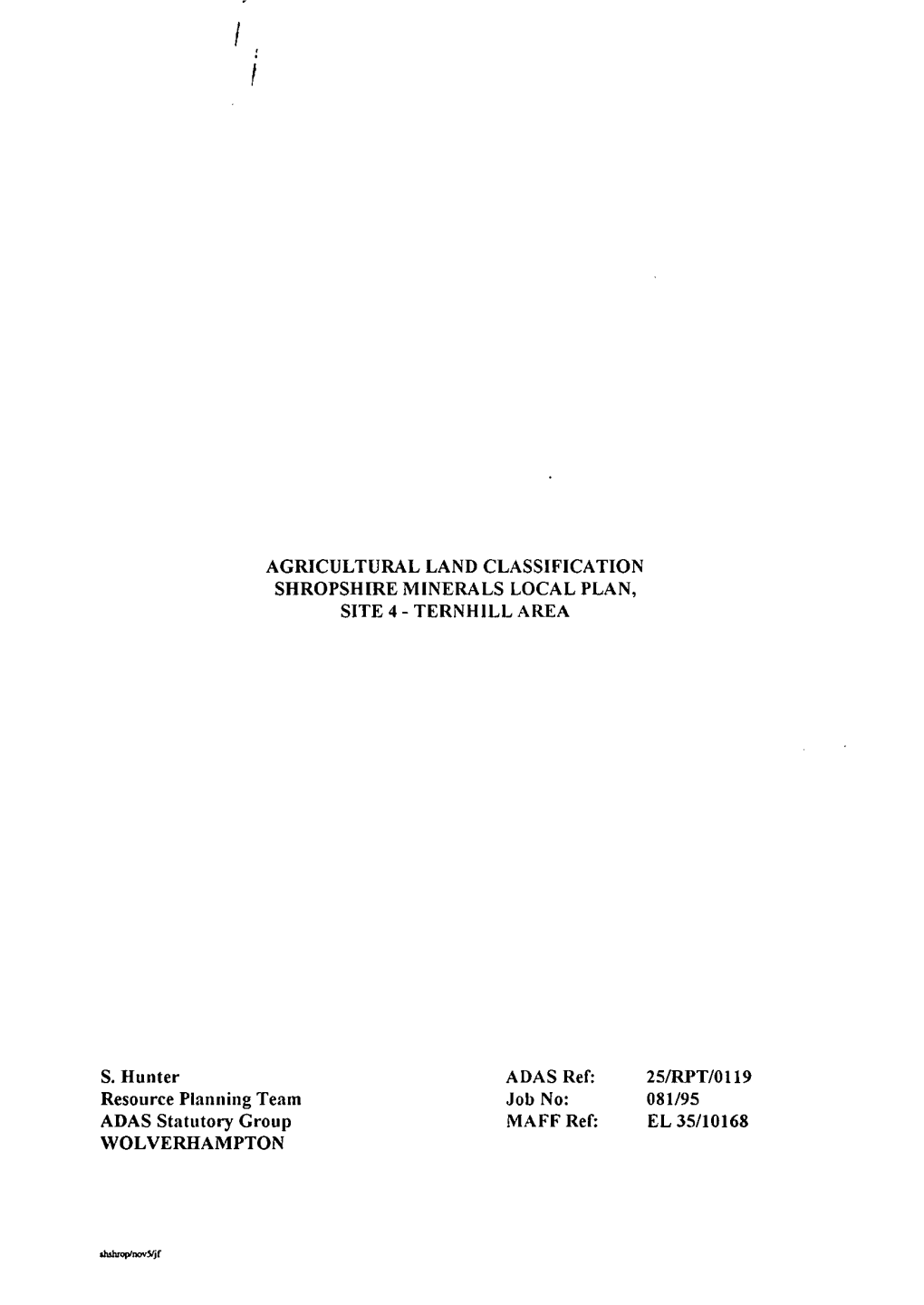 Agricultural Land Classification Shropshire Minerals Local Plan, Site 4 - Ternhill Area