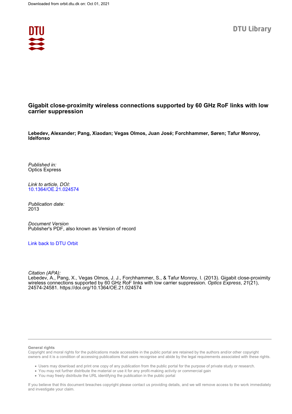 Gigabit Close-Proximity Wireless Connections Supported by 60 Ghz Rof Links with Low Carrier Suppression