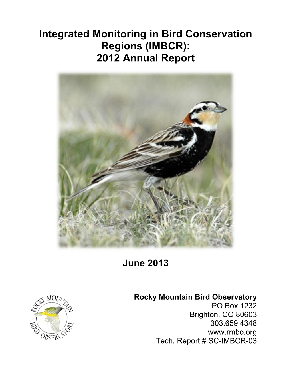 IMBCR): 2012 Annual Report