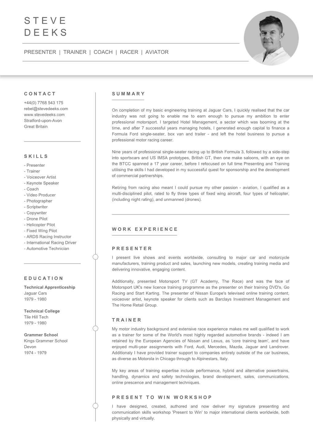 STEVE DEEKS Curriculum Vitae