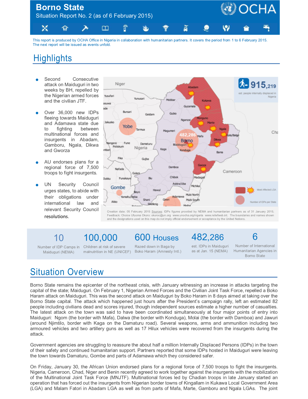 Borno State Situation Report No