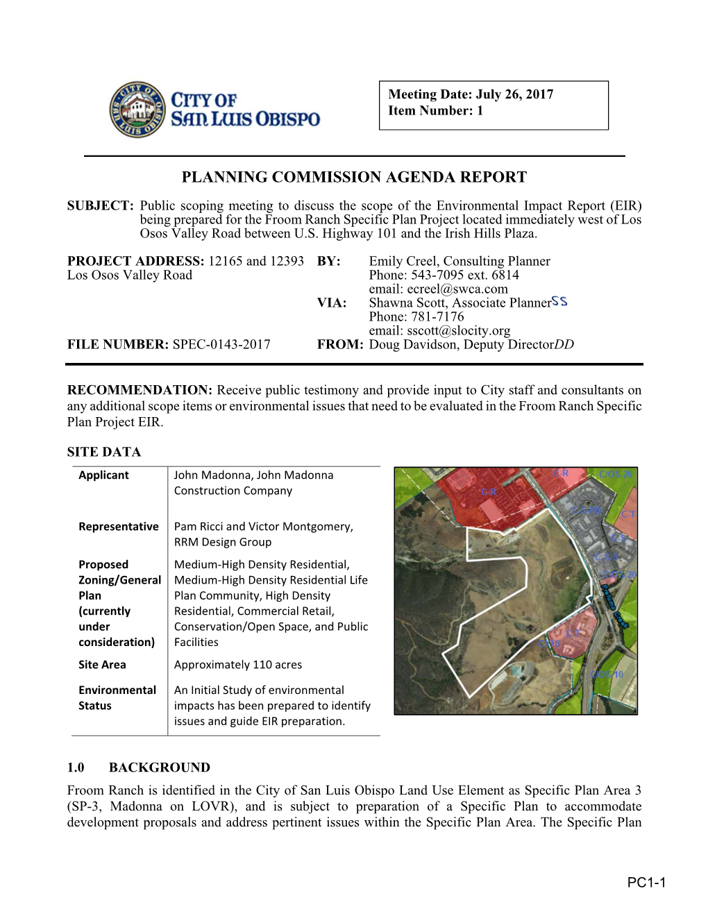 Planning Commission Agenda Report