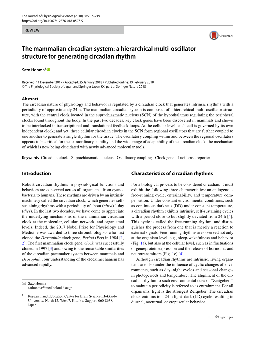 A Hierarchical Multi-Oscillator Structure for Generating Circadian Rhythm