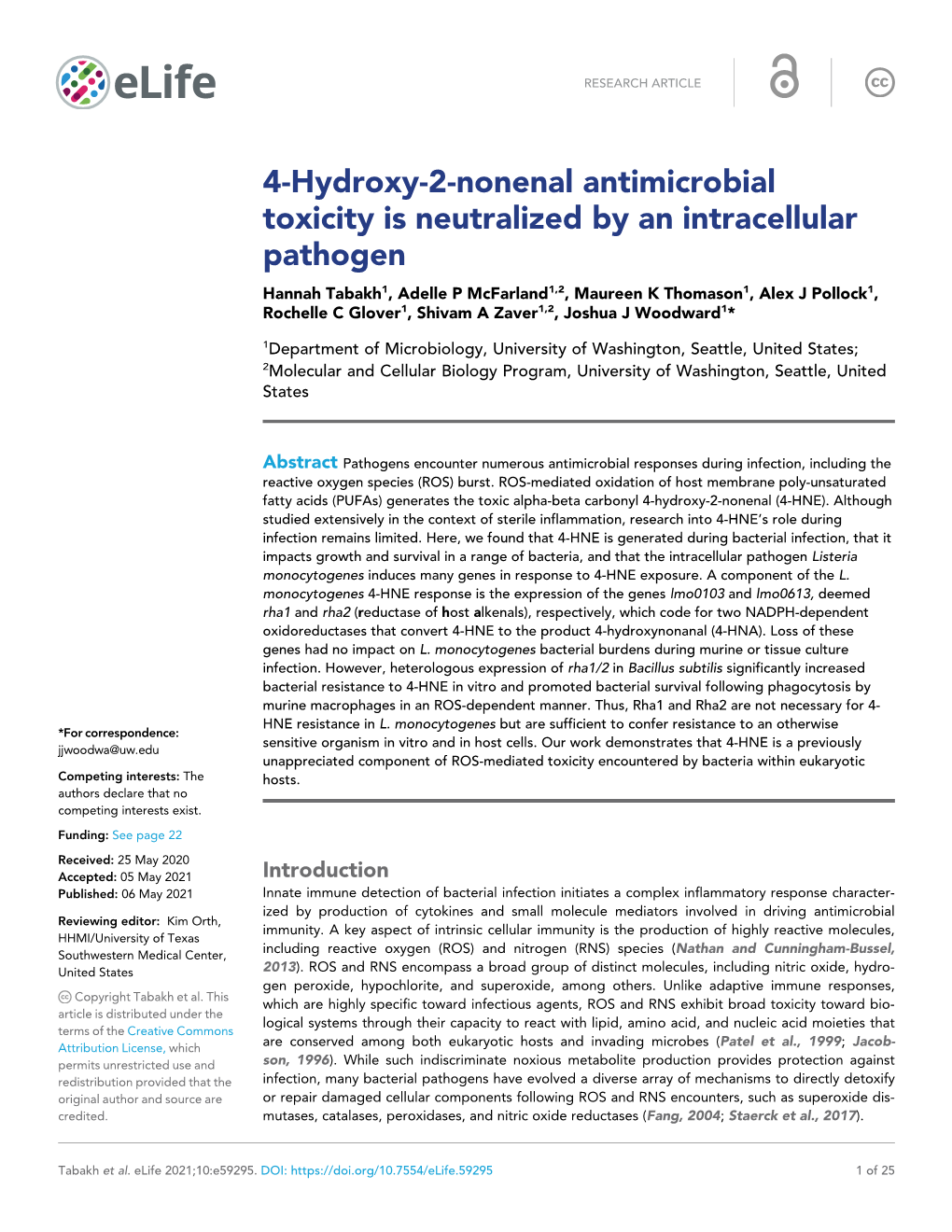 4-Hydroxy-2-Nonenal Antimicrobial Toxicity Is Neutralized by an Intracellular Pathogen