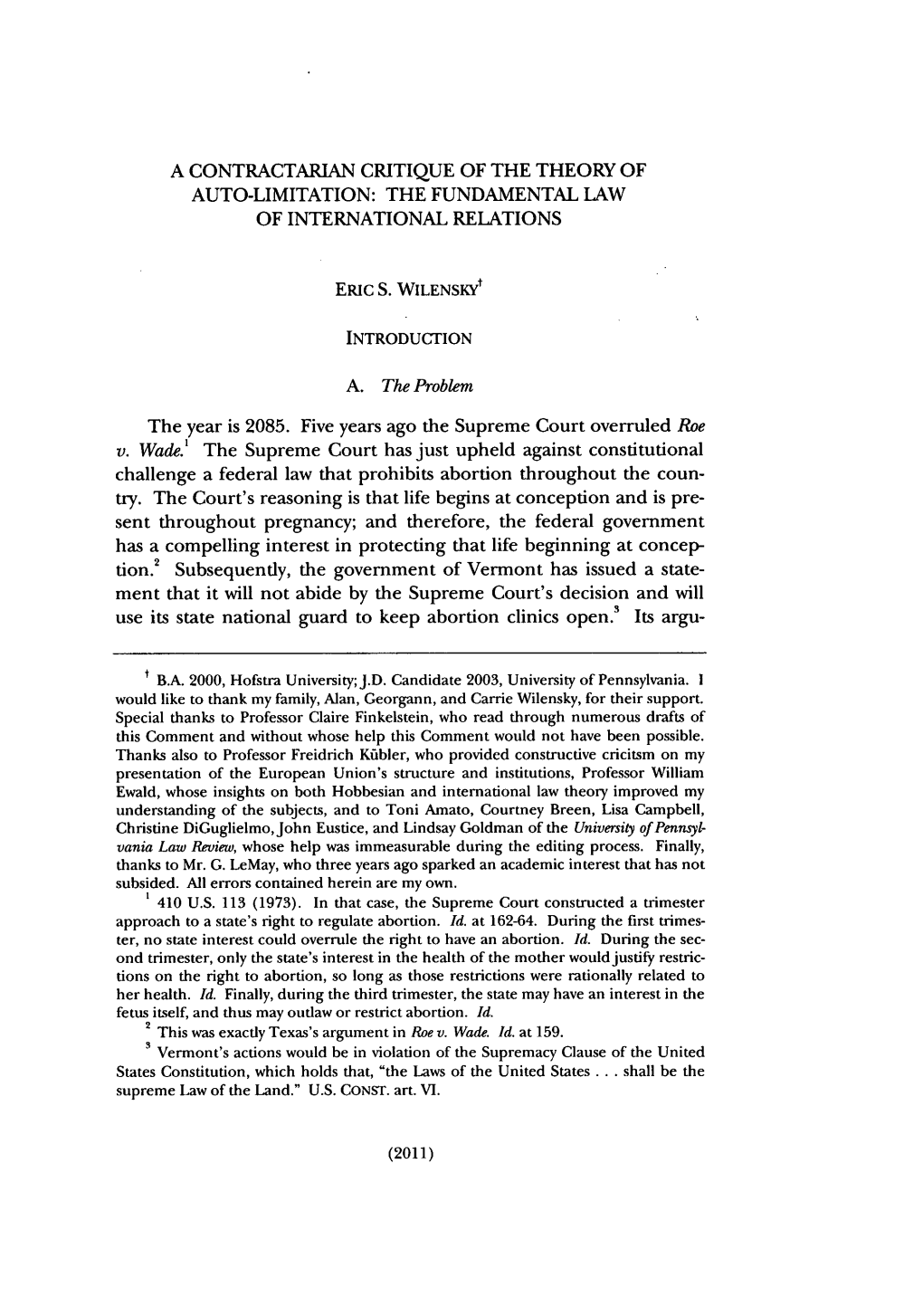 A Contractarian Critique of the Theory of Auto-Limitation: the Fundamental Law of International Relations