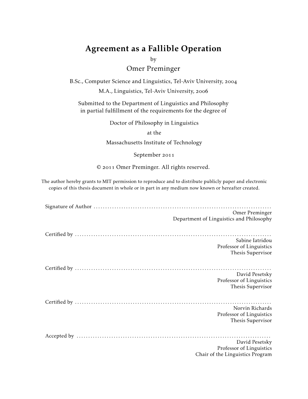 Agreement As a Fallible Operation by Omer Preminger