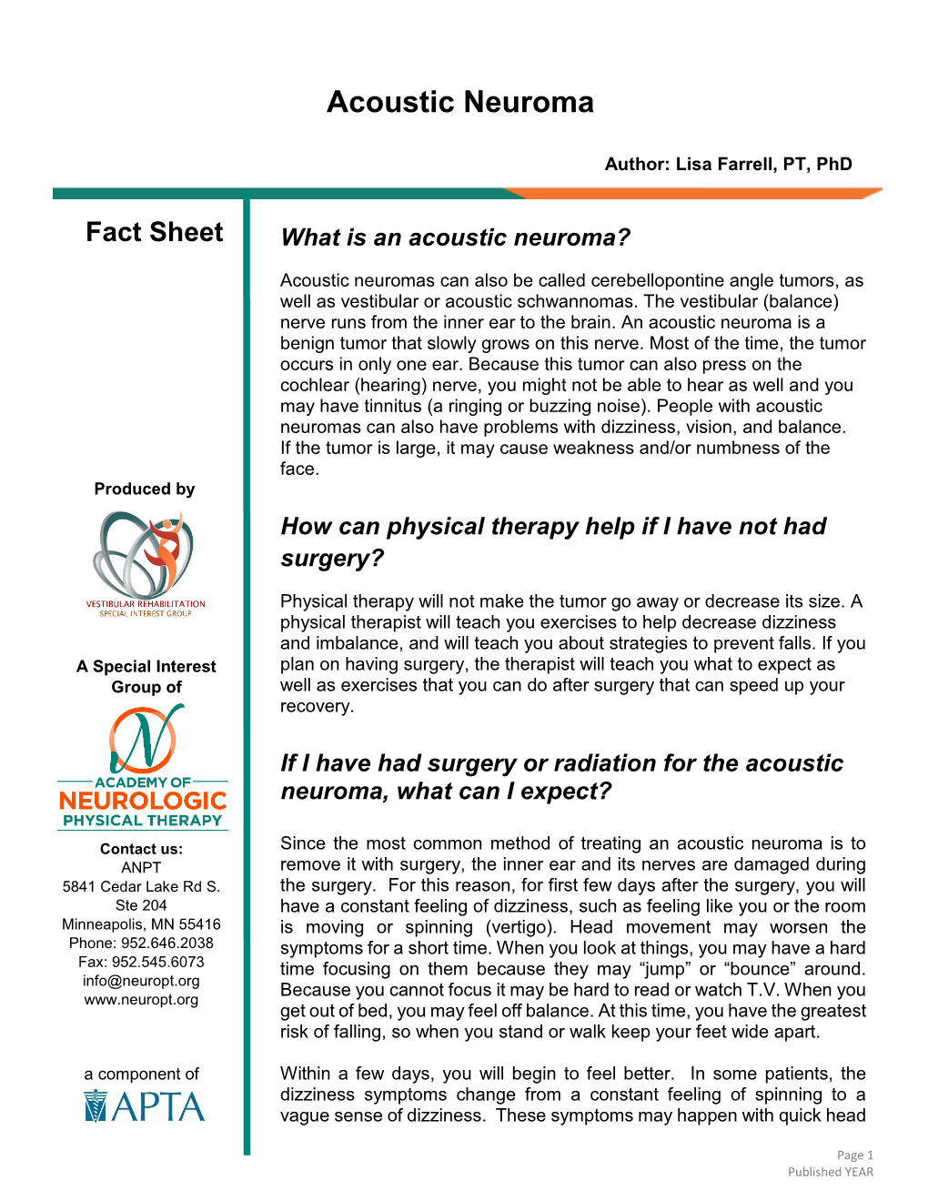 Acoustic Neuroma