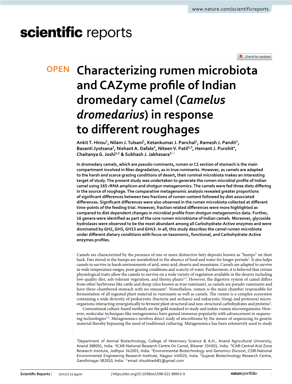 Characterizing Rumen Microbiota and Cazyme Profile of Indian